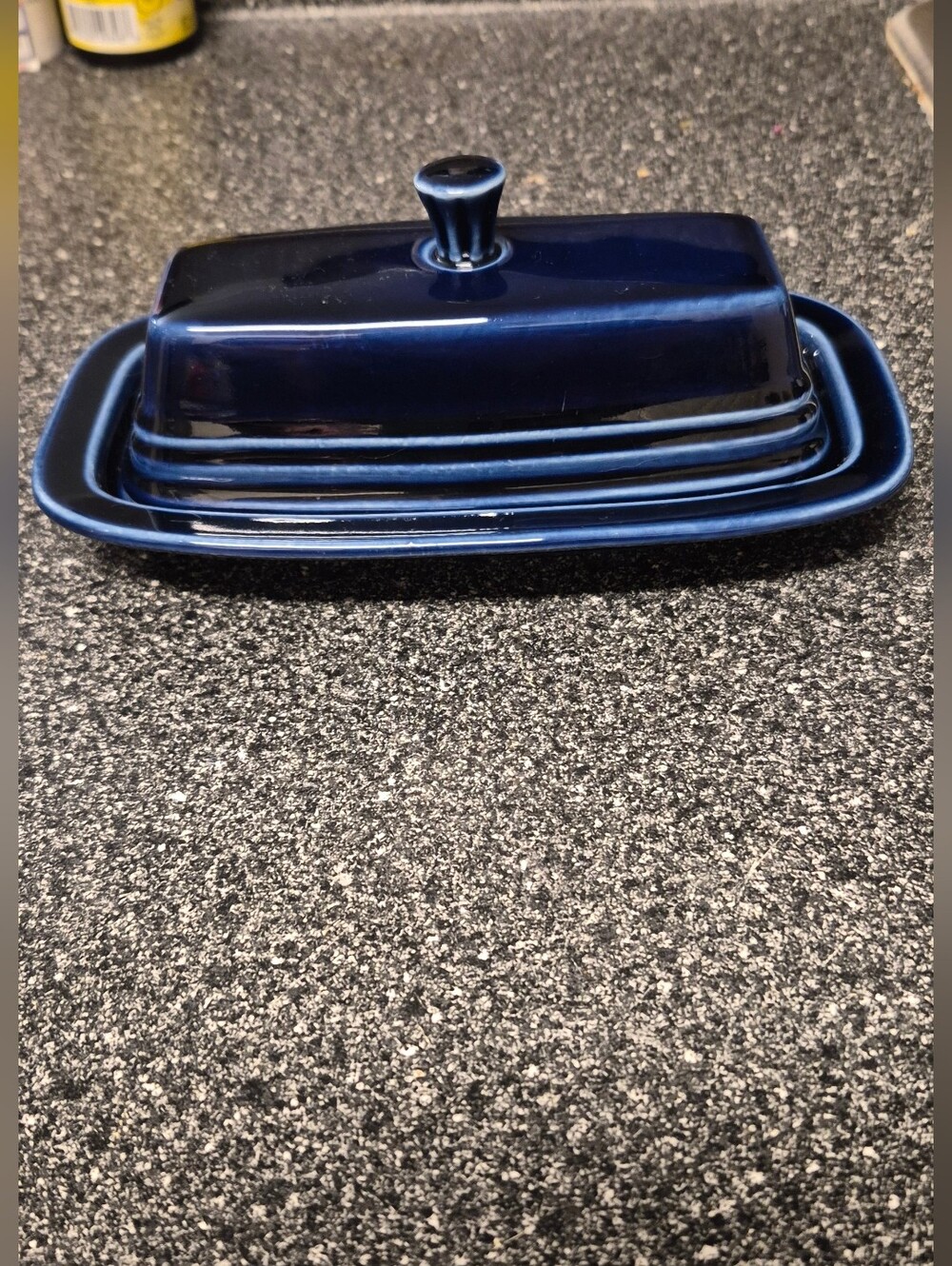 Homer Laughlin Fiesta Cobalt Blue Covered Butter Dish